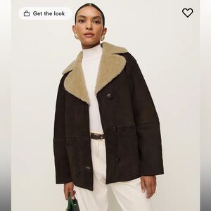 Women's Reformation Brown Veda Luca Suede Shearling Jacket